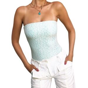 Lacy Strapless One Piece Swimsuit